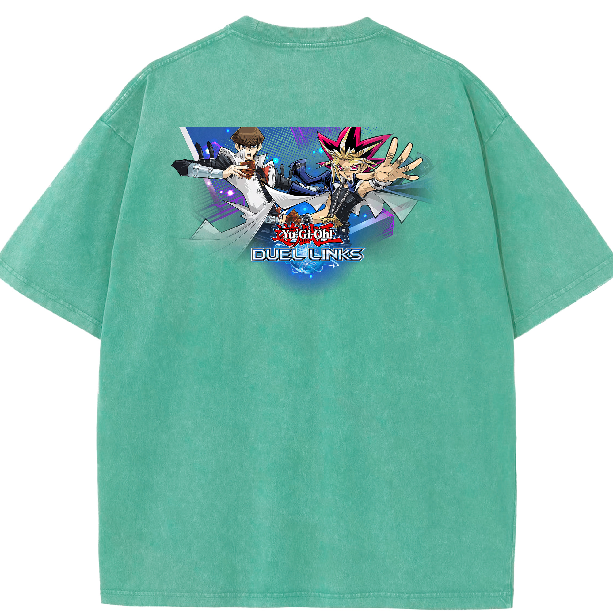 （画像用） 遊☆戯☆王 Yu-Gi-Oh! 綿100% ヴィンテージ風 半袖Tシャツ（背面プリント）